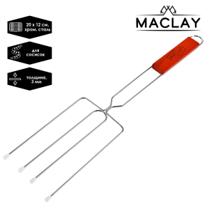 Вилка гриль для сосисок, 50 х 12 см, Lux, средняя