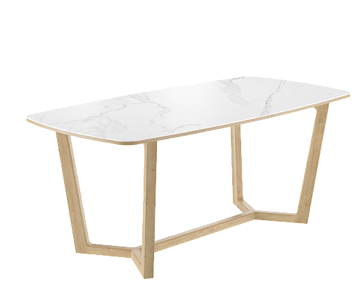 Стол Фрейм мрамор белый/дуб натуральный