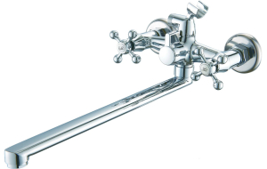 Смеситель универсальный с плоским прямым изливом и переключателем для душа B23-351 (_10/10_)