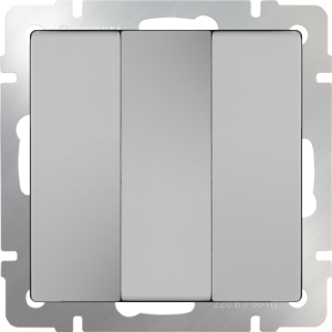 Серебряный выключатель Скрытой установки 3-х клав. Werkel W1130006 (10)