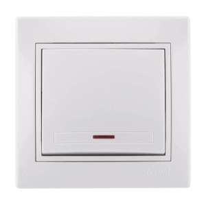 Выключатель Белый Скрытой установки 1 клавишный С подсветкой Lezard (10)