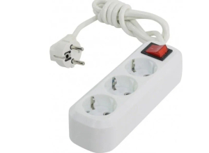 Удлинитель New, 3 гнезда 5 метров 16А/3,5кВт с заземлением ПВС 3х1,0 мм² (SBE-16-3-05m-Z) (32)