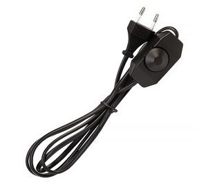 Шнур с плоской вилкой  и диммером Smartbuy, 1,7 метра черный ШВВП 2х0,75мм2 (SBE-06-P07-b) (10)