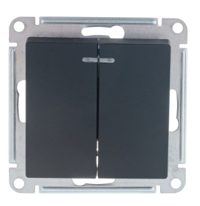 Карбон выключатель 2 клав с подсветкой СП AtlasDesign SE ATN001053 (5)