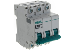 Автоматический выключатель 3Р 40А х-ка C ВА-101 4,5кА Dekraft(4)
