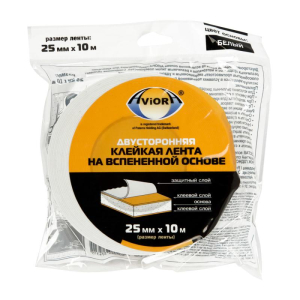 Двуст. вспен. лента 25мм*10м белая (72)