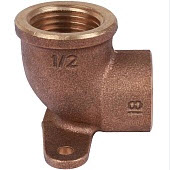 Водорозетка настенная, с 2 точками крепежа, бронза 18x1/2, Sanha 4472g для медных труб под (120)