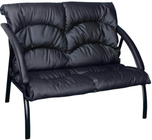 Диван Фортуна 5(18) 2-х местный (разборный) чер. к/з Каркас черный