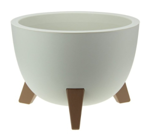 Кашпо "Флориан" D250мм 4,2л вставка, на ножках Белый Ротанг (5) М3186