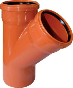 Тройник ПП 110*110*100*45гр.с кольцом(наруж.) (15)