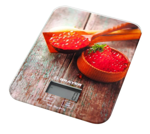 Весы кухонные BRAYER, вес до 5 кг, разм. 20*14,5 см толщ.стек 3 мм, 1800BR (5)
