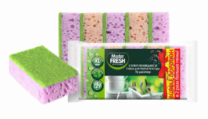 Губки для мытья посуды XL (bubble-поролон), 5шт Master FRESH (40)