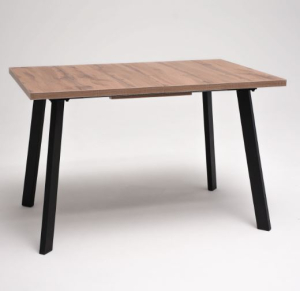 Стол РИНО МАКС раздвижной 1400/1800*800*750 ЛДСП Дуб ВОТАН, ноги металл ЧЕРНЫЙ