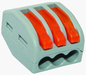 Клемма СМК СК-413 3 отверстия  (0,08-2,5мм2) 3 рычага (50шт. в упак.) (50)