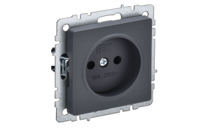 Графит розетка без заземления без защитных шторок 10А РС10-1-0-БрГ