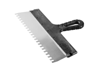 шпатель фасадный ЗУБР 250 мм, зуб 6 х 6 мм, зубчатый пластиковая ручка, нержавеющий (10078-25-06)