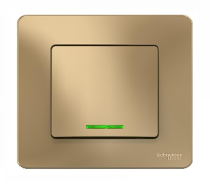 Выключатель Титан Скрытой установки 1 клав с подсветкой  BLANCA Schneider (10)