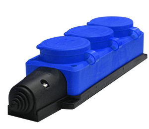 Колодка 3-м 1ф "КОМПАКТ" с заглушками каучук син. UNIVersal 3044 (30)