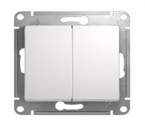 Выключатель Белый Скрытой установки 2-х клав GLOSSA Schneider (20)