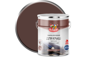 Эмаль алкидная для крыш шоколадный 5 кг Olecolor (4)