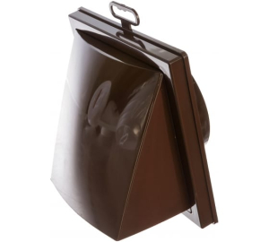 Выход стенной вытяжной с обратным клапаном 150х150 с фланцем D100, ASA,терракотовый (20)