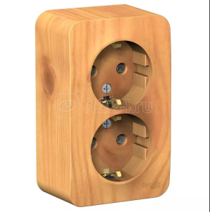 Ясень розетка 3-м ОП Blanca 16А IP20 250В с заземл. без защ. шторок с изолир. пластиной (5)