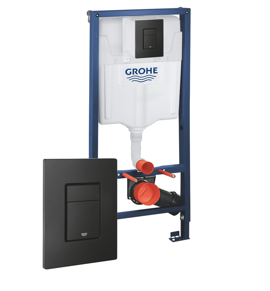 Инсталляция для унитаза GROHE RAPID (с кл смыва, три реж, черн мат) высота: 1,13 м: 3 реж, 2-х объём