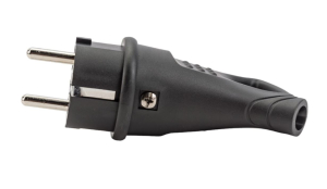 Вилка угловая с кольцом каучуковая 230В, 2P+PE, 16A, IP44 Smartbuy