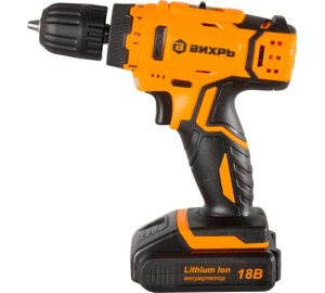 Дрель-шуруповерт акк. Вихрь ДА-18Л-2К/Б (бесщеточ двигатель) 18 В, 2,0 А/ч, 0-1400 об/мин, з/у, кейс