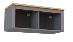 Полка Сага 2 серая ясень