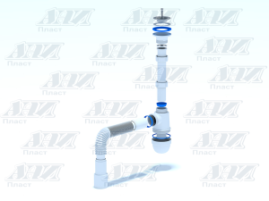 Сифон Ани 1х1/2 40С с г/трубой 40х40х50(С 0115) (30шт/кор)