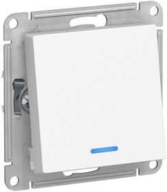 Белый выключатель 1 клав Проходной с подсветкой ATLAS DESIGN (20)