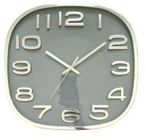 Часы настенные серый с серебром 30 см