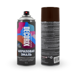 Аэрозольная эмаль универсальная DECORIX 520мл коричневый (12)