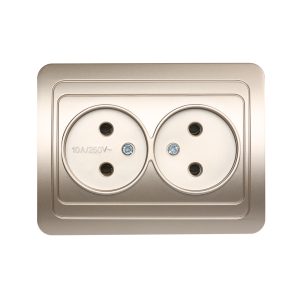 Розетка Шампань 2-местная без заземления CП10А SmartBuy "Марс" (10)
