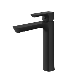 Смеситель для умывальника высокий, монолитный, черный "URSUS" (_8_)