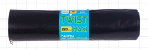 Мешок для мусора в рулоне TWIST MAXI 220л (900*1300*0,060мм) особо прочные (5рул/уп)