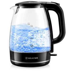 Чайник электрический BRAYER 1030BR ,2200 Вт, 1,7 л, стекло, (_6_)