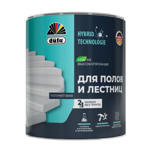 Краска DUFA для полов и лестниц база3 (бесцветный) полумат. 1,75л(2)