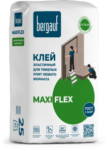 Клей плиточный 25кг эластич. для тяж. плит любого формата Maxiflex BERGAUF (56)