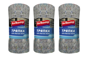 Тряпка для мытья пола, 70х80 см, серая, рулон, 1 шт Avikomp  