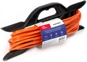 Удлинитель на рамке с вилкой и розеткой 10А, 50 метров 2х1,0 мм², оранж., IP20 (4)