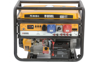 Генератор бензиновый PS 90 ED-3, 9,0кВт, переключение режима 230В/400В, 25л, электростартер// Denzel