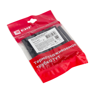 Набор термоусаживаемых трубок клеевых 6/2 нг черные 20шт по 100мм EKF PROxima (200)