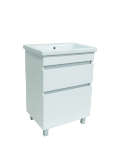 Тумба Рино 60 + ум. COMO 60 (белый лак, стенки белые) (1)