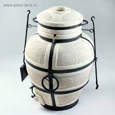 Тандыр "Сармат Большой" h-103 см, d-59, 125 кг, 8 шампуров, кочерга, совок 