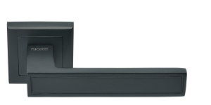 Ручка дверная RAP 23-S BL, квадр накл, черный (20)