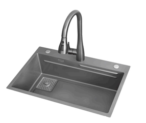 Мойка "Смок" врезная, 68x45х22 см, графит(_1_)