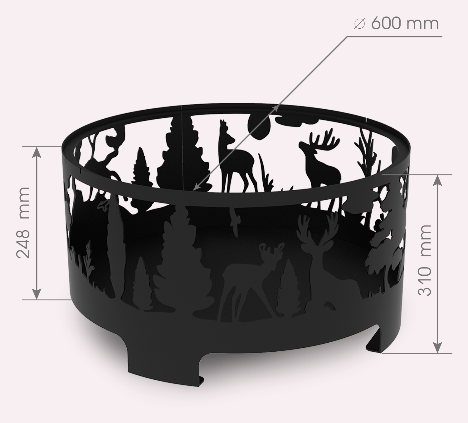 Костровая чаша круглая дно 3 мм, стенки 2мм .Природа 600