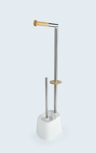 Стойка для туалетной бумаги SOLI, белый, 16,5*12,5*67 см с ершиком (1)